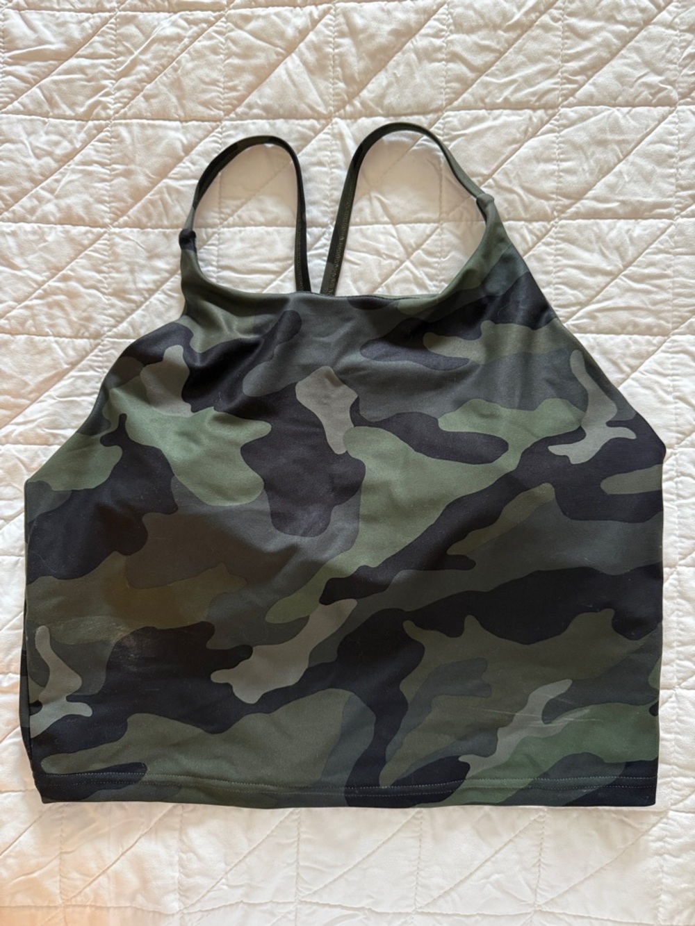Old Navy Camo Crop Tank Top in Olive Green and Black